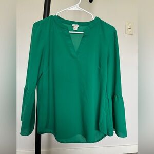 J Crew Kelly green top. Size medium